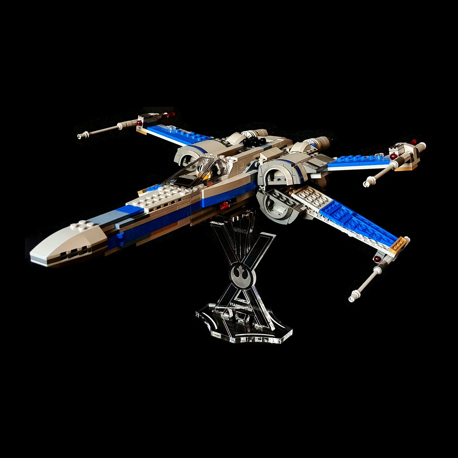 Display stand for Lego 9493-75102-75149 X-Wing fighter (S1012)-4