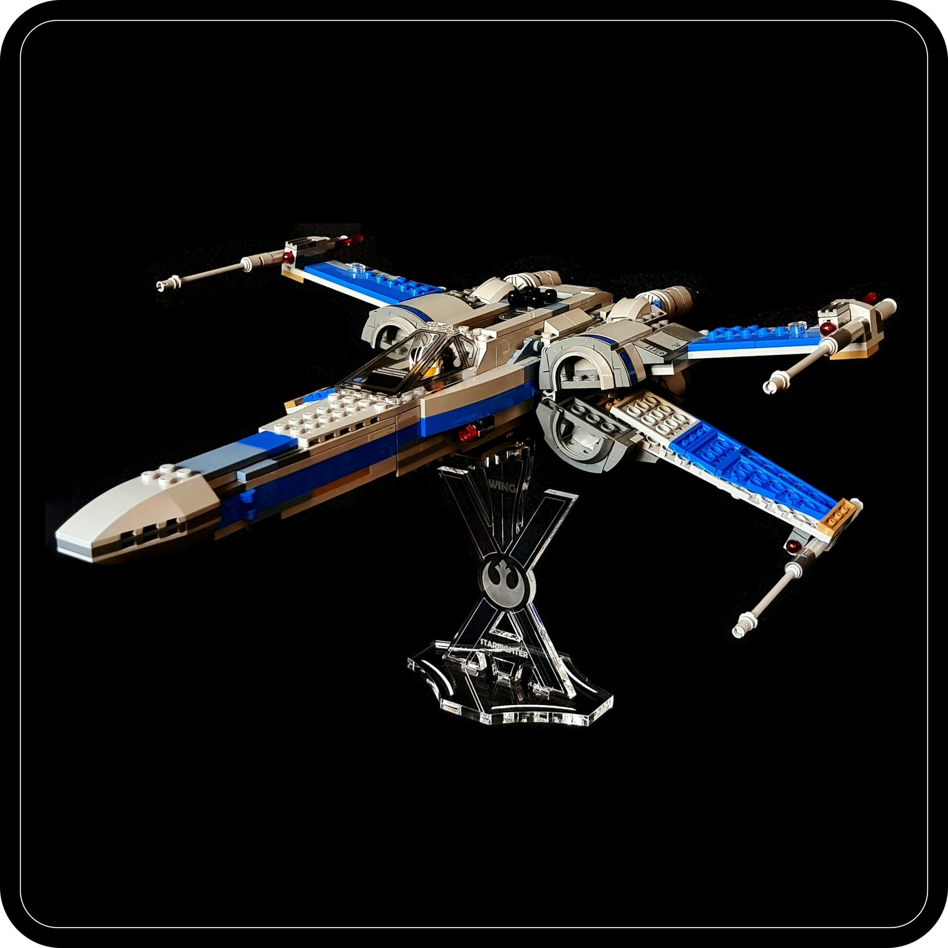 Display stand for Lego 9493-75102-75149 X-Wing fighter (S1012)-4