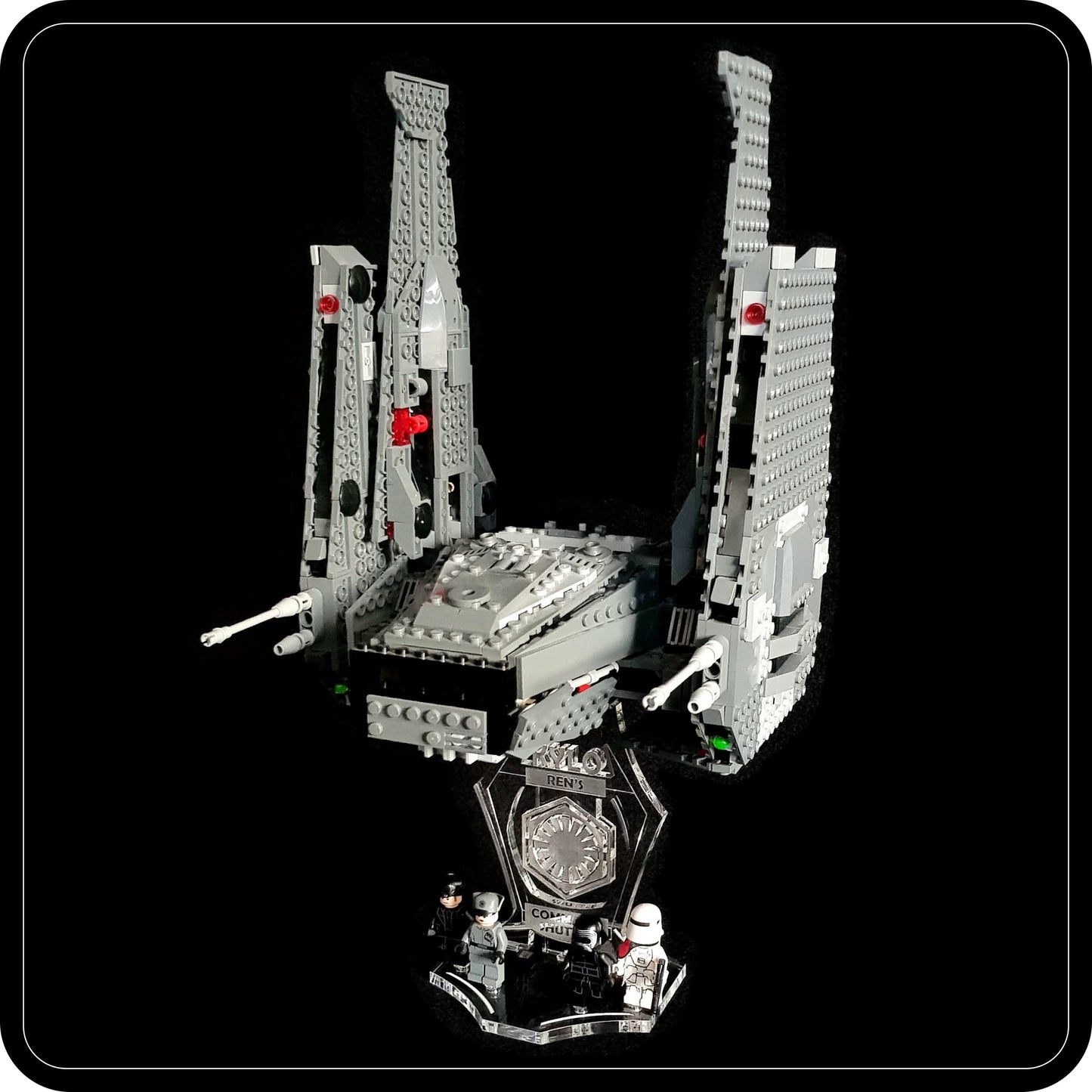 Display stand + slots 3D for Lego 75104-75256 Kylo Ren's Command Shuttle (S1027)-1