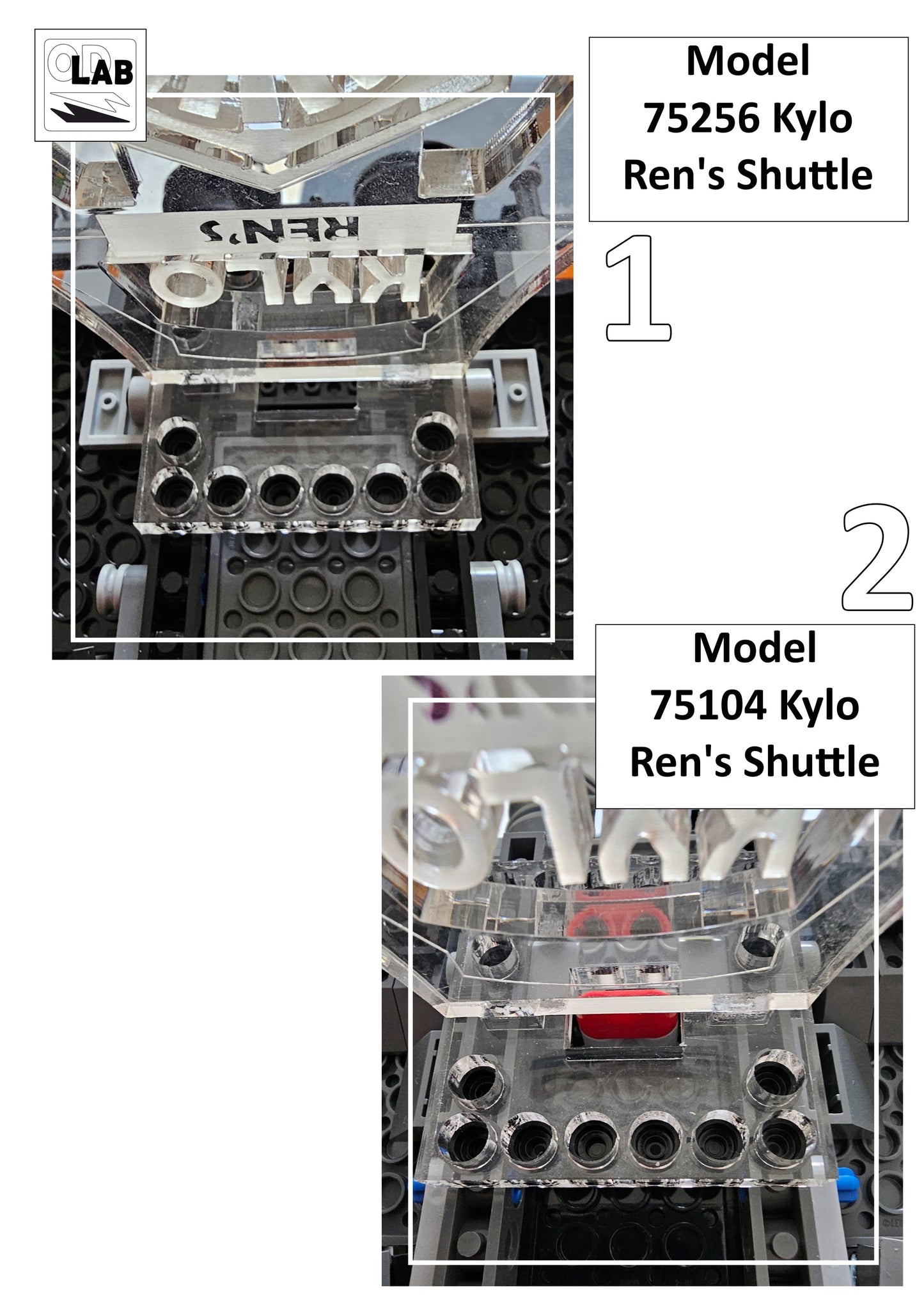 Display stand + slots 3D for Lego 75104-75256 Kylo Ren's Command Shuttle (S1027)-f