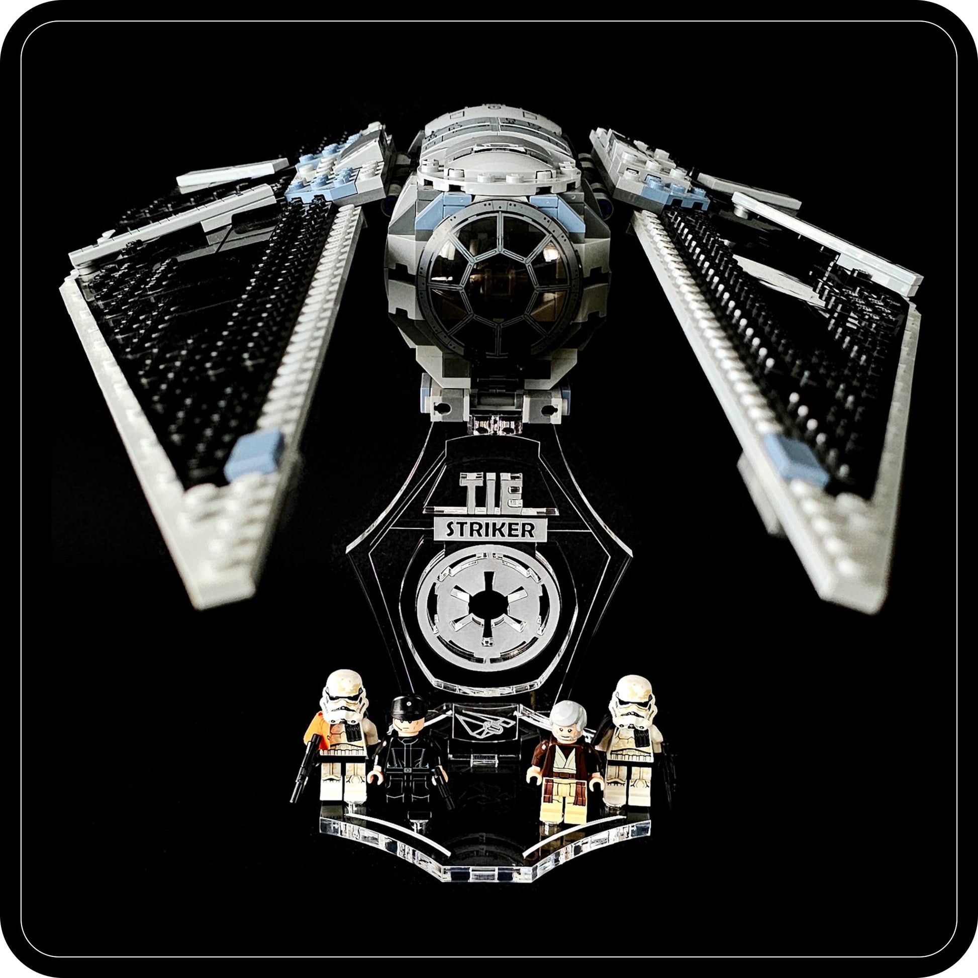 Display stand 3D for Lego 75154 Tie Striker +minifigures slots (S1029)-1