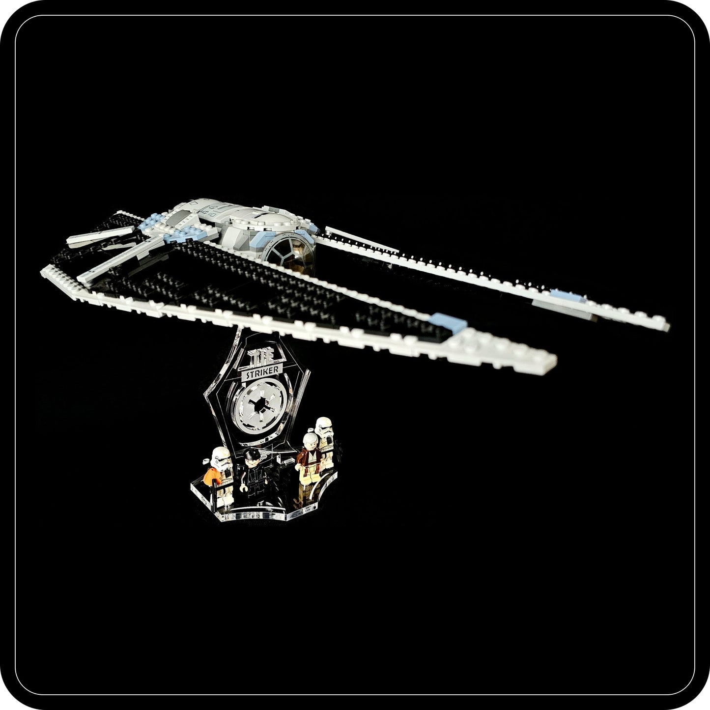 Display stand 3D for Lego 75154 Tie Striker +minifigures slots (S1029)-2