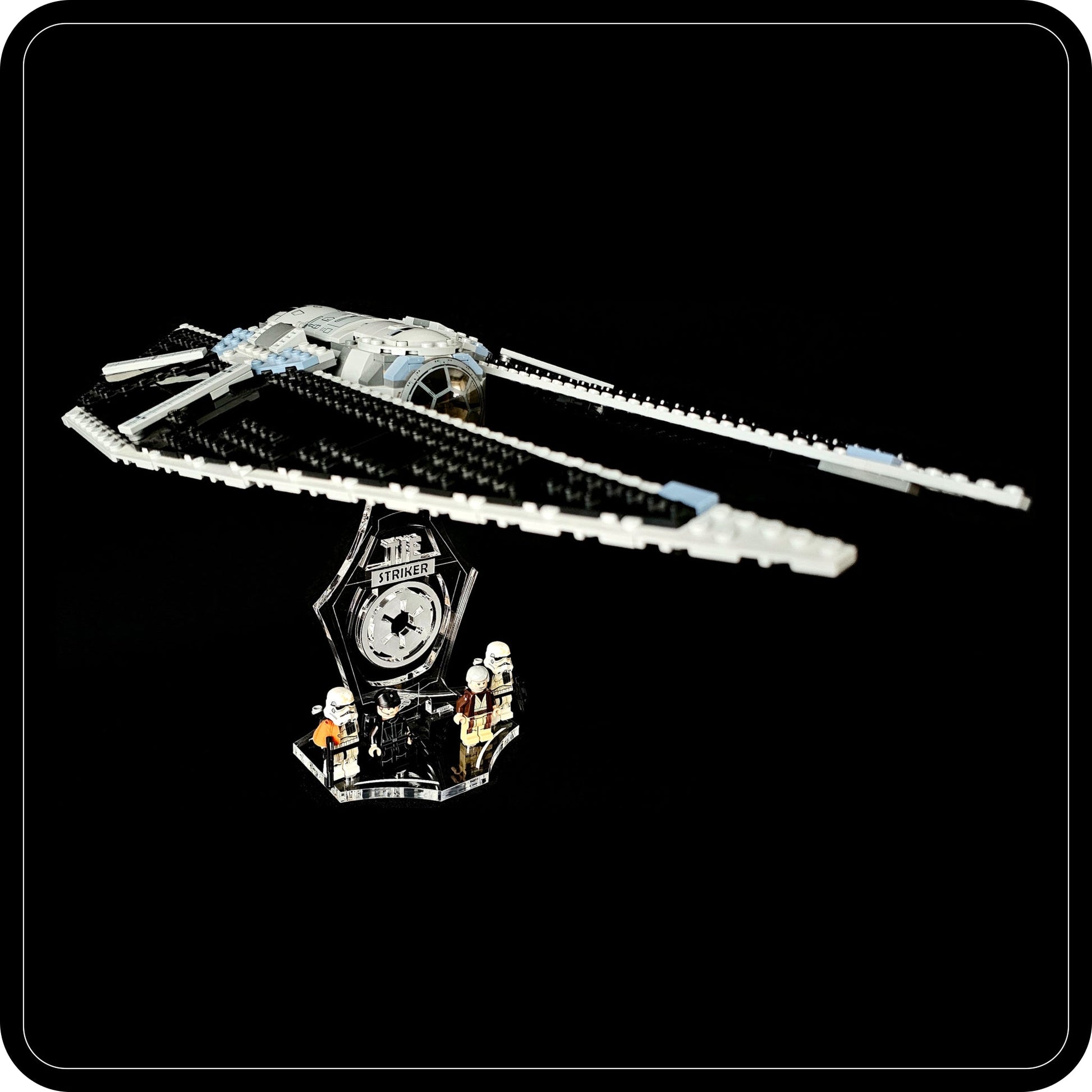 Display stand 3D for Lego 75154 Tie Striker +minifigures slots (S1029)-2