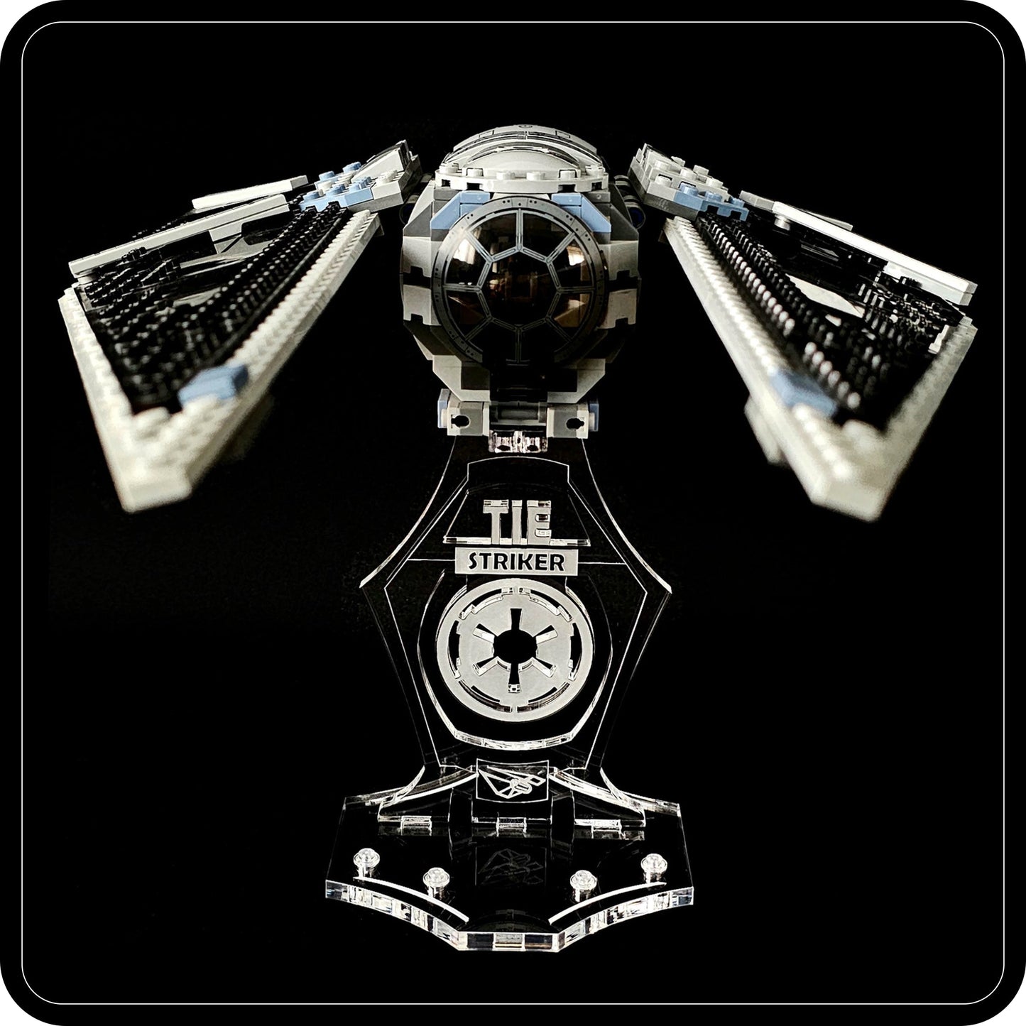Display stand 3D for Lego 75154 Tie Striker +minifigures slots (S1029)-6