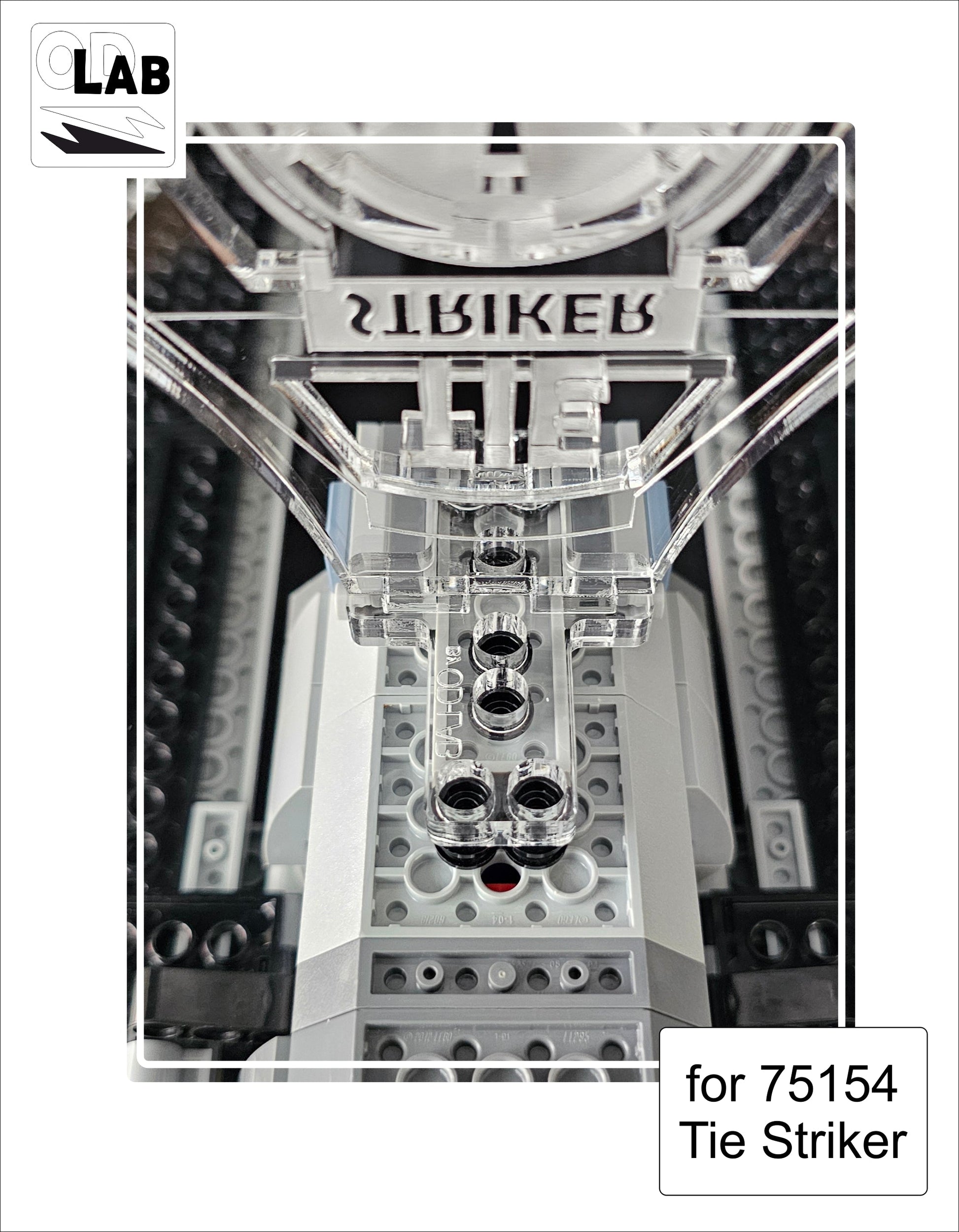 Display stand 3D for Lego 75154 Tie Striker +minifigures slots (S1029)-f
