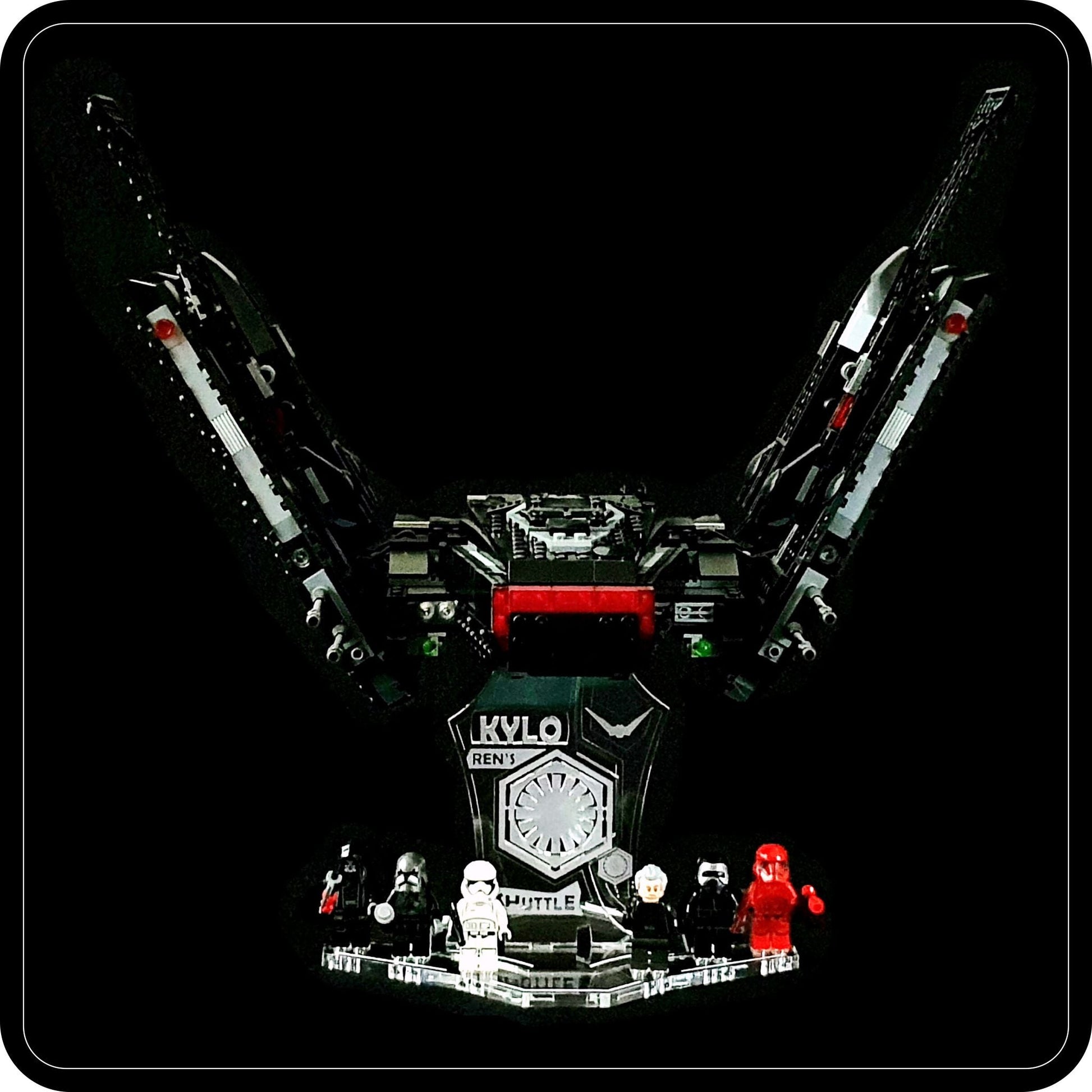 Display stand 3D for Lego 75256-75104 Kylo Ren's Shuttle + minifigs plate(S1063)-3