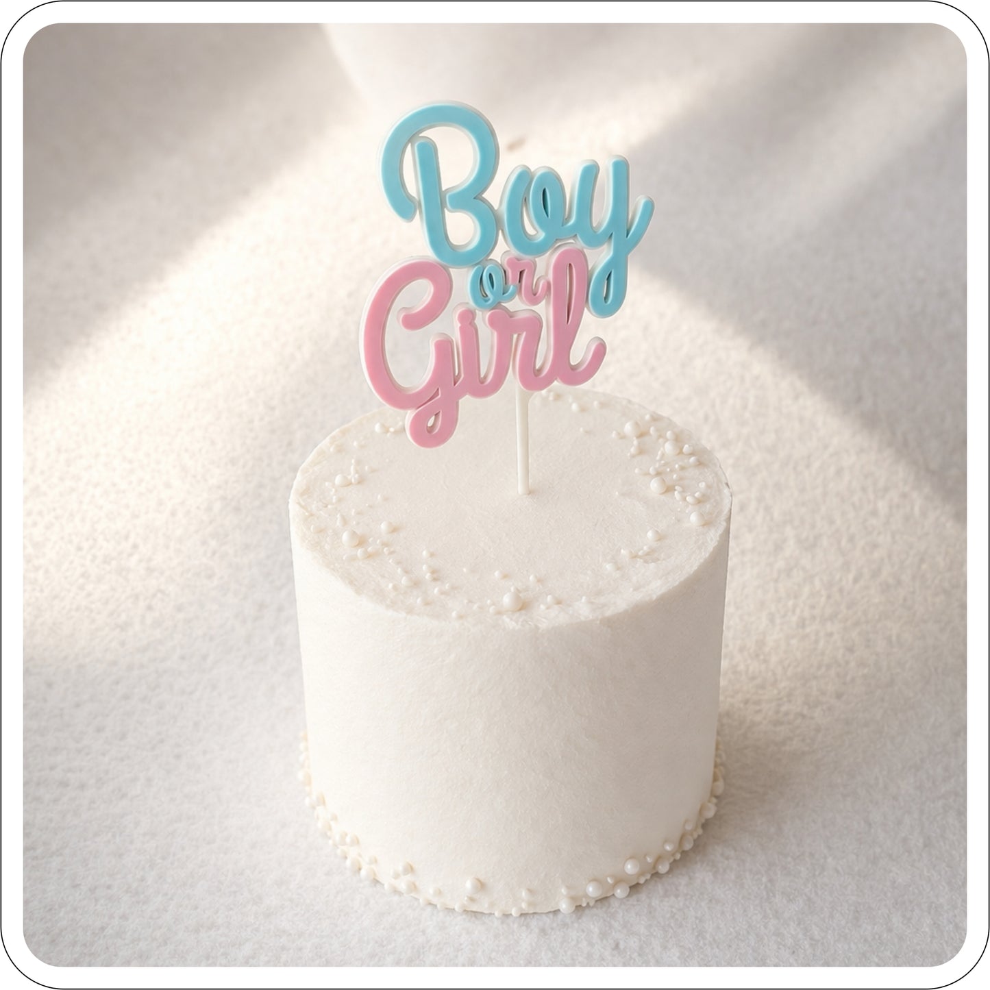 "Boy or Girl" Gender Reveal Topper | Personalised 3D Printed Vertical Display (T1006)