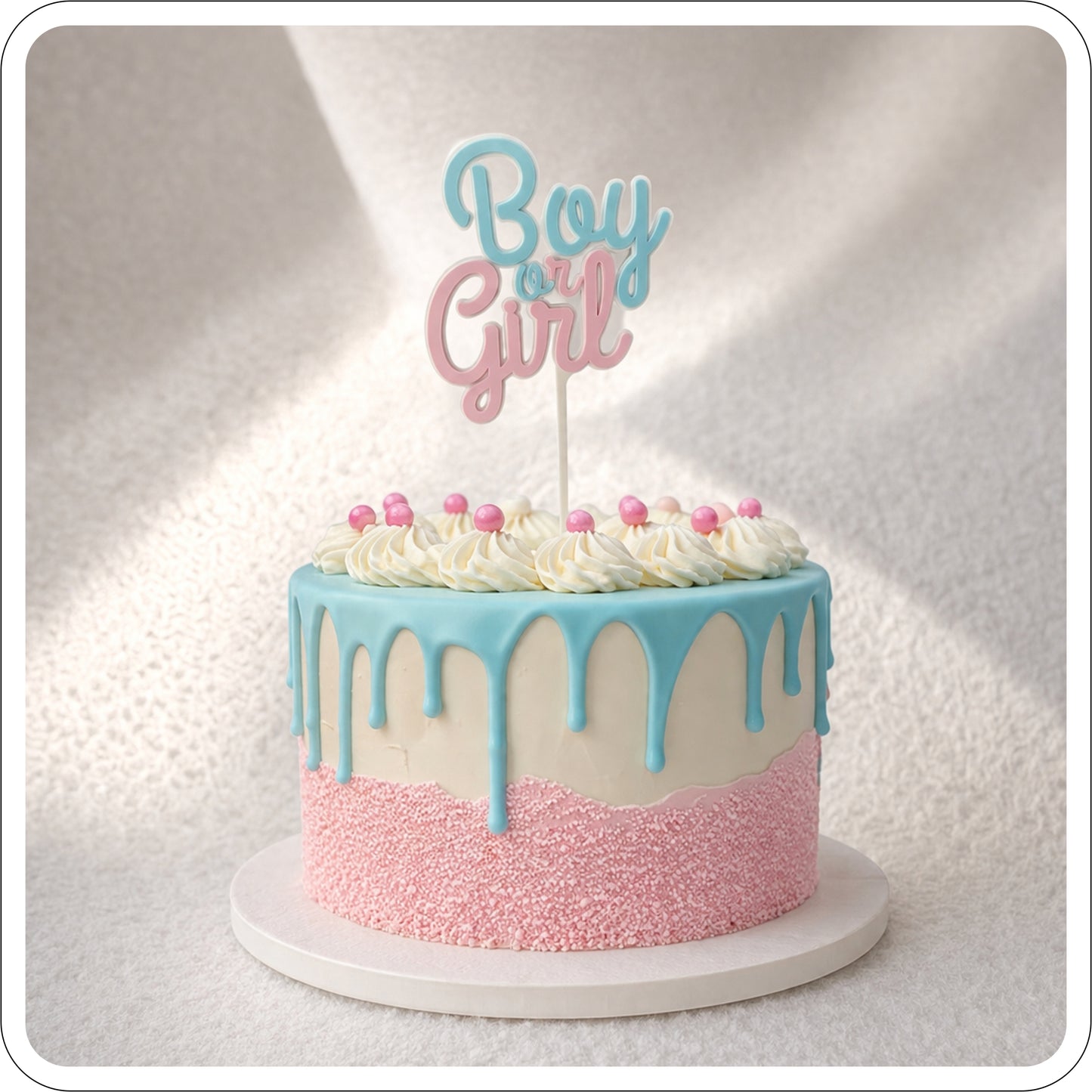 "Boy or Girl" Gender Reveal Topper | Personalised 3D Printed Vertical Display (T1006)