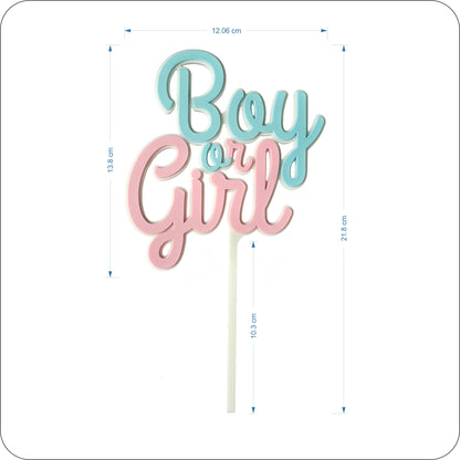 "Boy or Girl" Gender Reveal Topper | Personalised 3D Printed Vertical Display (T1006)
