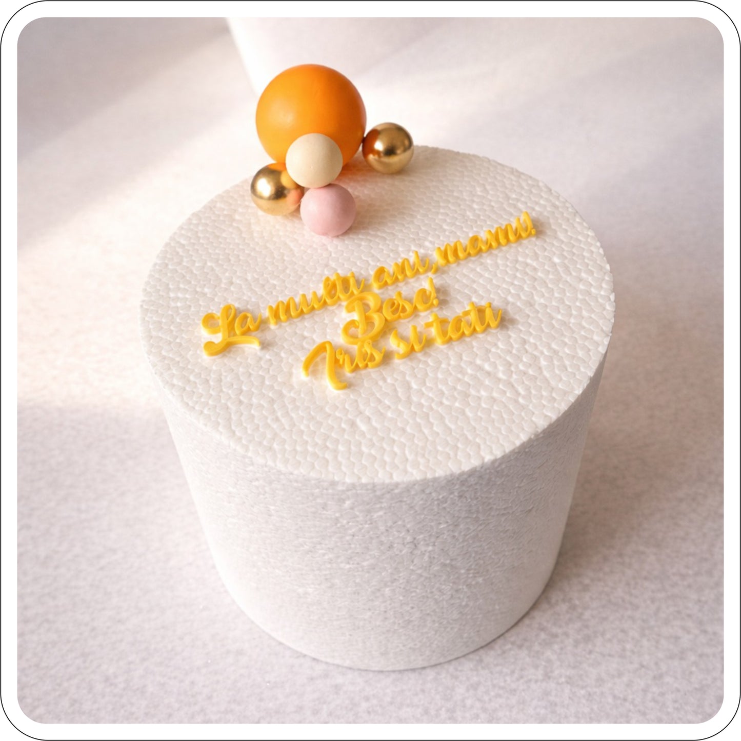 Personalised 3D Printed Flat-Lay Cake Topper | 9cm–12cm (Up to 3 Lines)